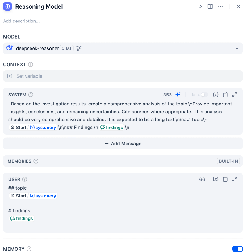 Dify LLM Node Deepseek-R1